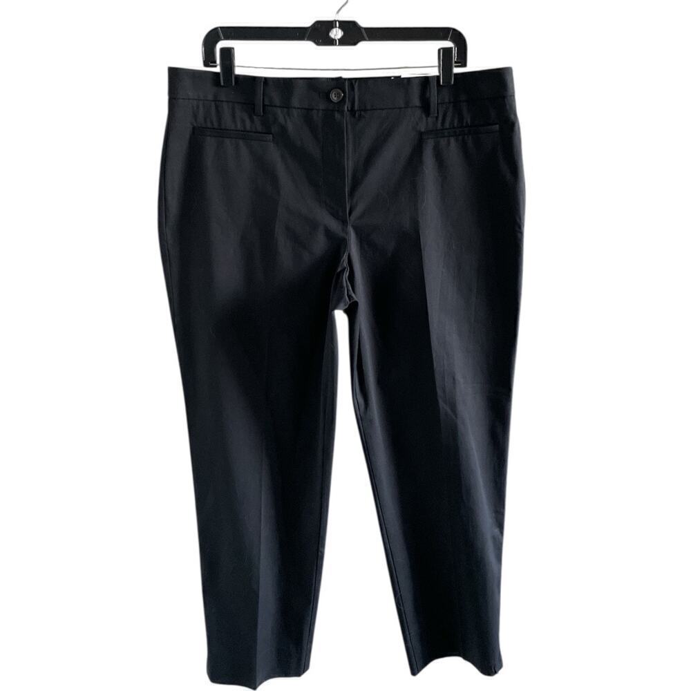 Ann Taylor The Cotton Crop Pant Mid Rise Black Sz 14 Career Office